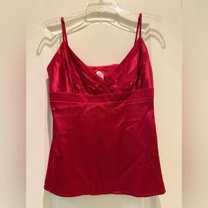 Red Satin Camisole Top